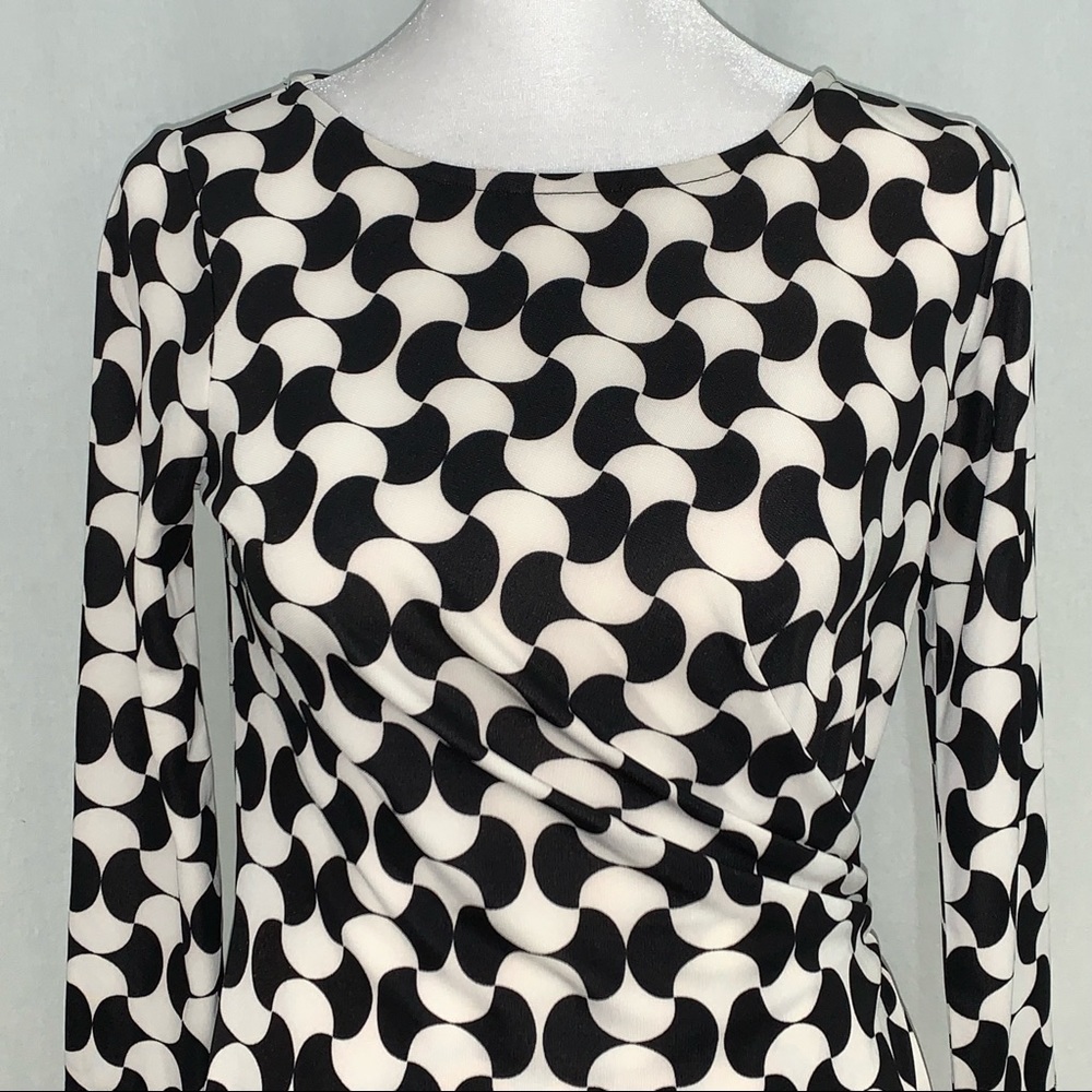 Talbots Women’s Black and Off White/Cream Dress Size P - Picture 3 of 7